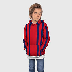 Толстовка-худи детская Color black red stripes, цвет: 3D-белый — фото 2