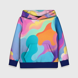 Толстовка-худи детская Разноцветные красивые облака, цвет: 3D-синий
