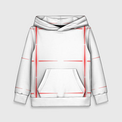 Толстовка-худи детская Color white red stripes, цвет: 3D-белый