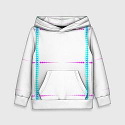 Толстовка-худи детская Color white blue pink stripes, цвет: 3D-белый