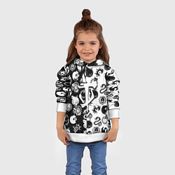 Толстовка-худи детская Doom anime black pattern, цвет: 3D-белый — фото 2