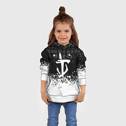 Толстовка-худи детская Doom японские символы краски, цвет: 3D-белый — фото 2