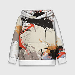 Толстовка-худи детская Современное искусство - размалёваная красками стен, цвет: 3D-белый