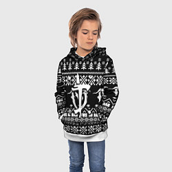 Толстовка-худи детская Doom x elders scrolls pattern, цвет: 3D-белый — фото 2