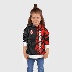 Толстовка-худи детская Umbrella corp - красные фрагменты, цвет: 3D-белый — фото 2