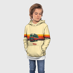 Толстовка-худи детская Ретро автобус ТА-6 поп-арт, цвет: 3D-белый — фото 2