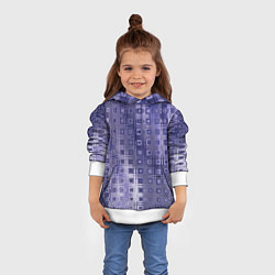Толстовка-худи детская Геометрический градиент фиолетовый, цвет: 3D-белый — фото 2