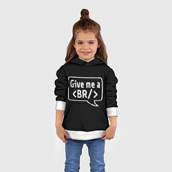 Толстовка-худи детская Give me a br, цвет: 3D-белый — фото 2