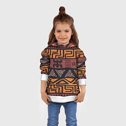 Толстовка-худи детская Африканский узор, цвет: 3D-белый — фото 2