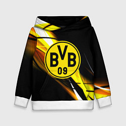 Толстовка-худи детская Borussia спортивная геометрия, цвет: 3D-белый