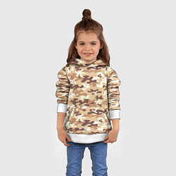 Толстовка-худи детская Камуфляж армия, цвет: 3D-белый — фото 2