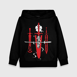 Толстовка-худи детская Черный клевер мечи, цвет: 3D-черный