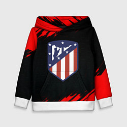 Толстовка-худи детская Атлетико Мадрид красные краски, цвет: 3D-белый