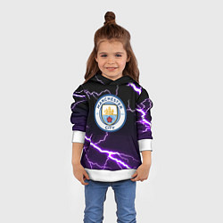 Толстовка-худи детская Манчестер молнии шторм неон, цвет: 3D-белый — фото 2