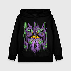 Толстовка-худи детская Евангелион Модуль-01, цвет: 3D-черный