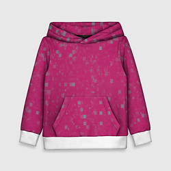 Толстовка-худи детская Color pink brown squares, цвет: 3D-белый