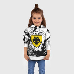 Толстовка-худи детская AEK броня текстура краски, цвет: 3D-белый — фото 2
