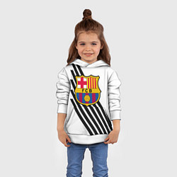 Толстовка-худи детская Barcelona черно белые полосы, цвет: 3D-белый — фото 2