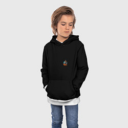 Толстовка-худи детская Motocross mountains, цвет: 3D-белый — фото 2