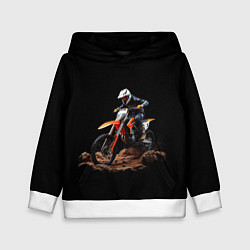 Толстовка-худи детская Motocross racer, цвет: 3D-белый