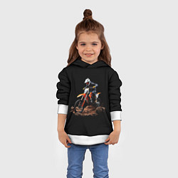 Толстовка-худи детская Motocross racer, цвет: 3D-белый — фото 2