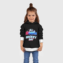 Толстовка-худи детская Hockey day, цвет: 3D-белый — фото 2