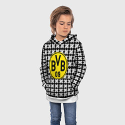 Толстовка-худи детская Borussia pattern geometry, цвет: 3D-белый — фото 2