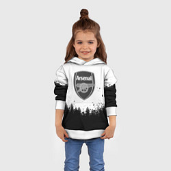Толстовка-худи детская Arsenal черный лес, цвет: 3D-белый — фото 2