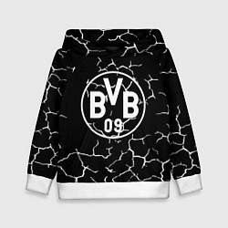 Толстовка-худи детская Borussia черно белые, цвет: 3D-белый