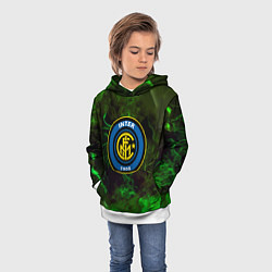 Толстовка-худи детская Интер кислотный огонь, цвет: 3D-белый — фото 2