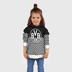 Толстовка-худи детская Borussia шахматная клетка, цвет: 3D-белый — фото 2