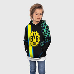 Толстовка-худи детская Borussia соты броня, цвет: 3D-белый — фото 2