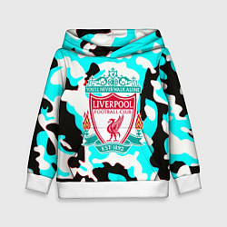 Толстовка-худи детская Liverpool камуфляж текстура, цвет: 3D-белый
