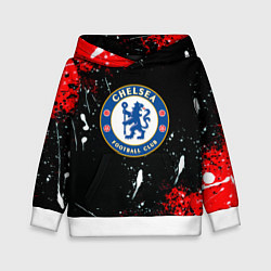 Толстовка-худи детская Chelsea брызги красок текстура, цвет: 3D-белый