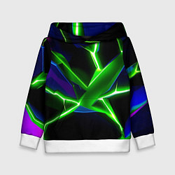 Толстовка-худи детская Green glow, цвет: 3D-белый