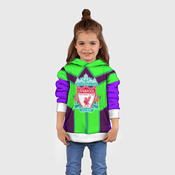 Толстовка-худи детская Liverpool геометрия текстура спорт, цвет: 3D-белый — фото 2