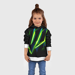 Толстовка-худи детская Geometric neon, цвет: 3D-белый — фото 2