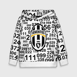 Толстовка-худи детская Ювентус числа, цвет: 3D-белый