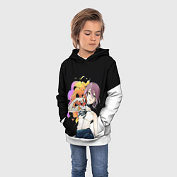 Толстовка-худи детская Резе трансформируется Человек бензопила, цвет: 3D-белый — фото 2
