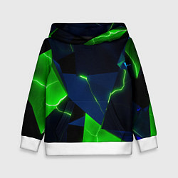 Толстовка-худи детская Neon tile green, цвет: 3D-белый