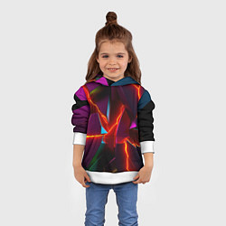 Толстовка-худи детская Fractures multicolored tiles, цвет: 3D-белый — фото 2