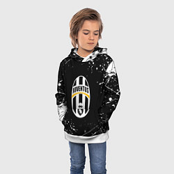 Толстовка-худи детская Juventus белые краски всплеск, цвет: 3D-белый — фото 2