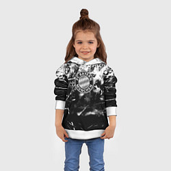 Толстовка-худи детская Bayern Mnchen черно белая бумага, цвет: 3D-белый — фото 2