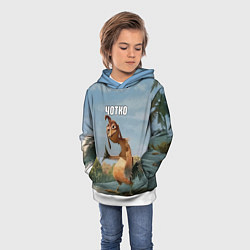 Толстовка-худи детская Лови волну - чотко мем, цвет: 3D-белый — фото 2