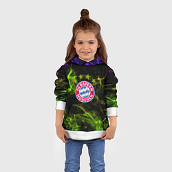 Толстовка-худи детская Бавария Мюнхен огонь, цвет: 3D-белый — фото 2