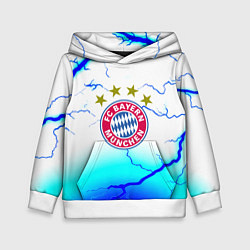 Толстовка-худи детская Бавария Мюнхен молнии, цвет: 3D-белый