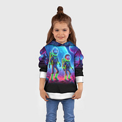 Толстовка-худи детская Рик и Морти на сказочной неоновой планете, цвет: 3D-белый — фото 2