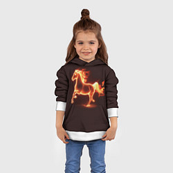 Толстовка-худи детская Огненная лошадь 2026, цвет: 3D-белый — фото 2
