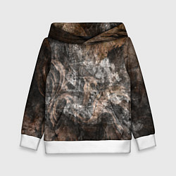 Толстовка-худи детская Абстракция - brown darkness, цвет: 3D-белый