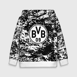 Толстовка-худи детская Боруссиа белые краски, цвет: 3D-белый